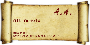 Alt Arnold névjegykártya